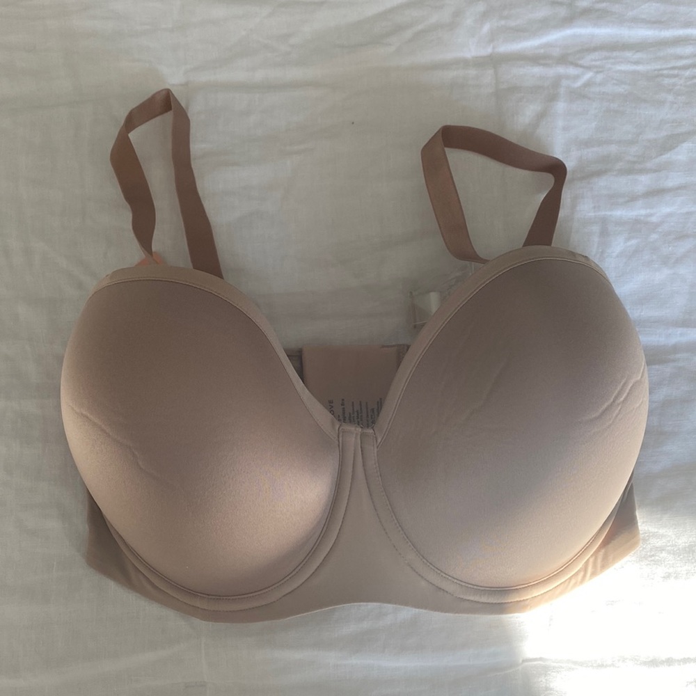 Third Love 24/7 Classic Strapless Bra - Size 36G in beige/nude.